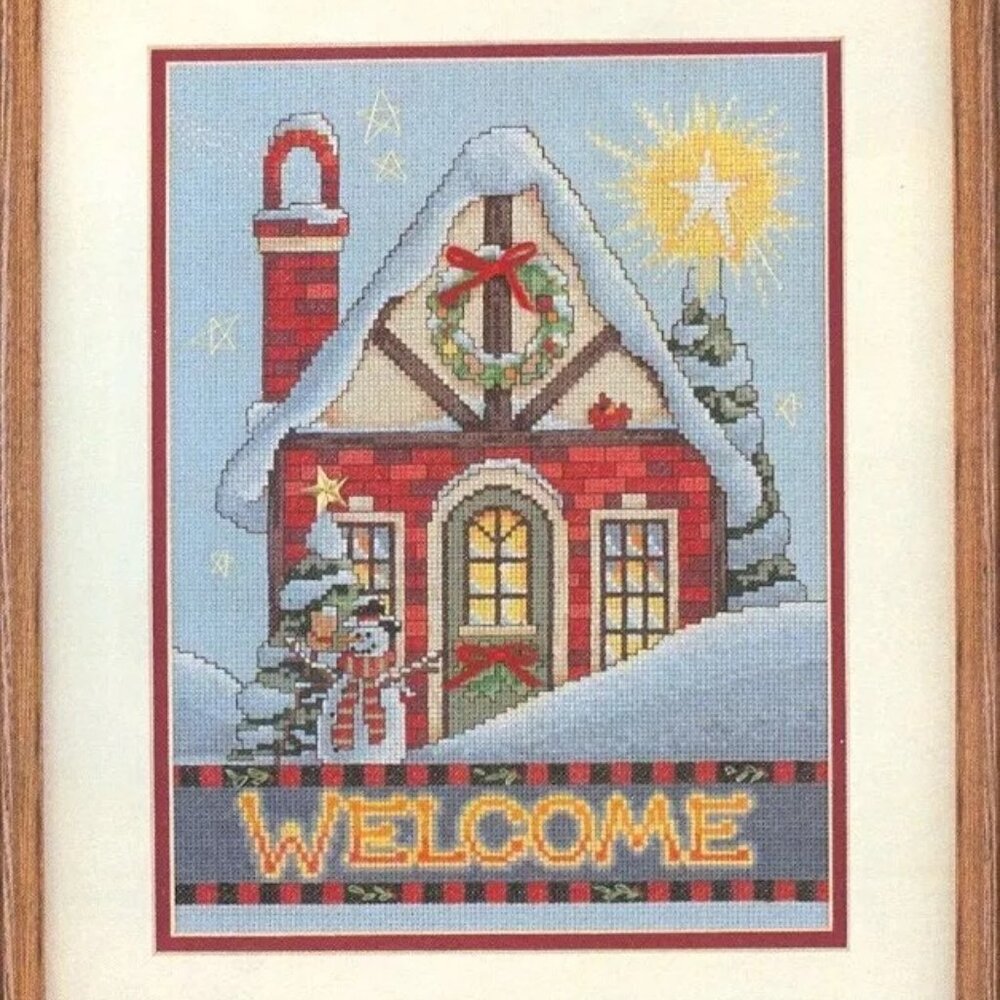 Vintage JCA Needle Treasures Warm Welcome Cross Stitch Complete